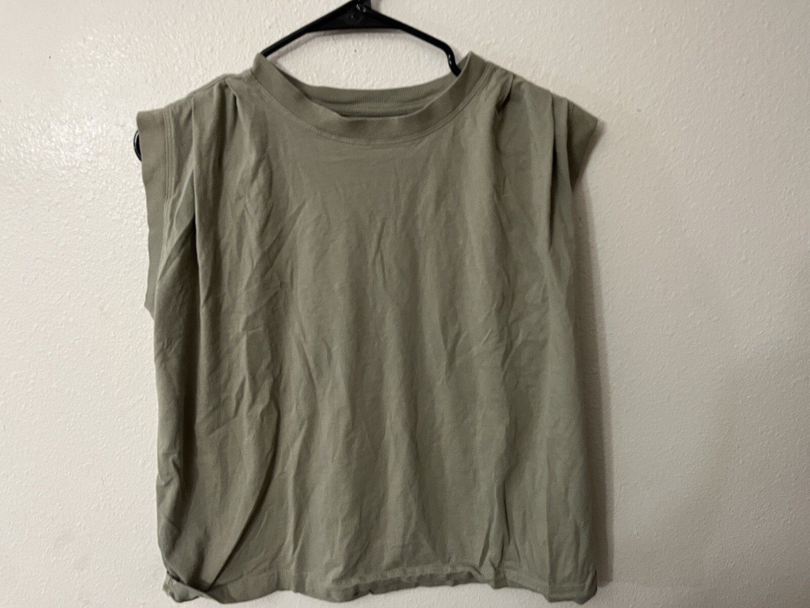 LOFT Size Small Petite Green Solid Blouse Sleevel… - image 1