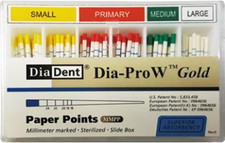 Obturation Dia-Pro W Gold Gutta Percha Paper Points By DiaDent 100/pack 