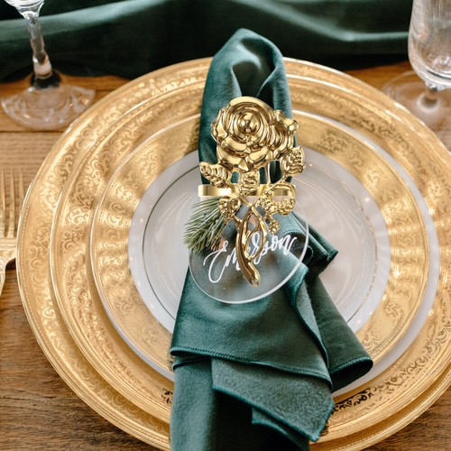 6 Stck. Romantisch Bankett Restaurant Zuhause Blume Serviettenhalter Rose Serviette Schnalle - Bild 4 von 12