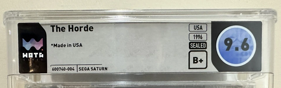 THE HORDE SEGA SATURN 1994 WATA 9.6 B+ SEAL V-OVERLAP SEAL PORT OF 3DO CONSOLE  - Image 2 of 4