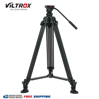 VILTROX VX18M Heavy Duty Video Tripod Stand 360 Fluid Damping Ball Head 75''inch