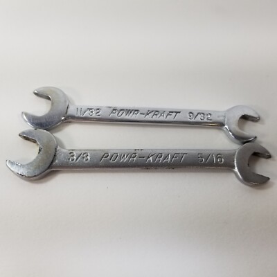 Powr Kraft Ignition Midget Wrenches Set Lot of 2 Power 11/32 9/32 3/8 5/16