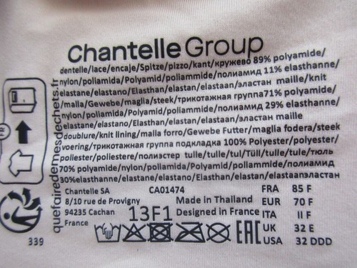 Chantelle 13F1 Norah Molded UW Bra Beige 32DDD $78 U12.DDD32 - Picture 8 of 8