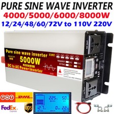 4000W 5000W 8000W 12V 24V 48V 60V 72V to 110V 220V Pure Sine Wave Power Inverter