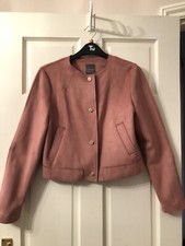 BEAUTIFUL PRIMARK SIZE 8 SUEDE LOOK SALMON PINK JACKET CLASSY SMART PERFECT!