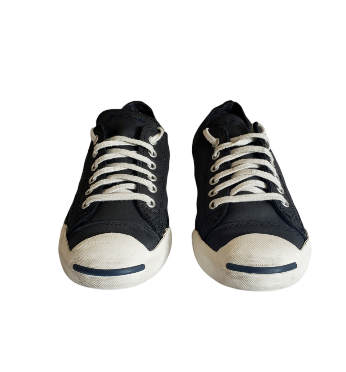 Converse Jack Purcell Ox Sneaker Black Leather Athletic Shoe Women’s Size 8 image 4