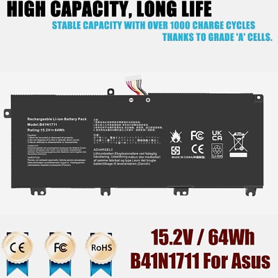 B41N1711 Battery For ASUS ROG Strix GL503 GL503VD GL503VM GL703VD GL703VM ZX63