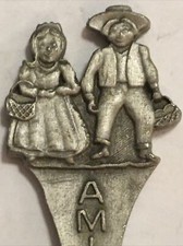 Vintage Souvenir Spoon US Collectible Pewter Amish Country