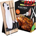 Electric Carving Slicer Kitchen Knife Set W/ Stainless Steel Blades & Wood Stand