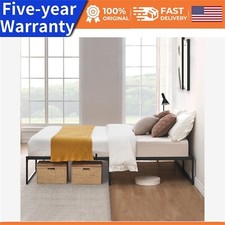 Full Size Bed Frame Platform 14 inch No Box Spring Needed 3 in 1 Steel Support