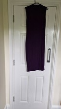 Purple sleeveless high neck bodycon dress, size 10