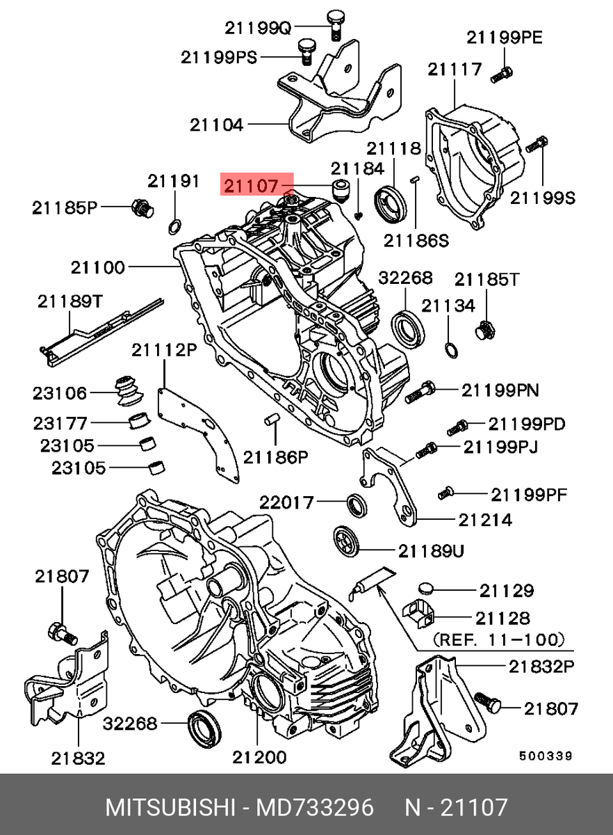 Genuine OE Breather Manual Transmission Case MD733296 For