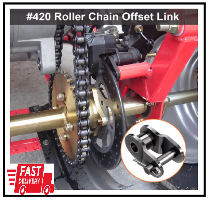 OIIKI 9PCS Roller Chain Offset Link #420, Half Link, Crank Link