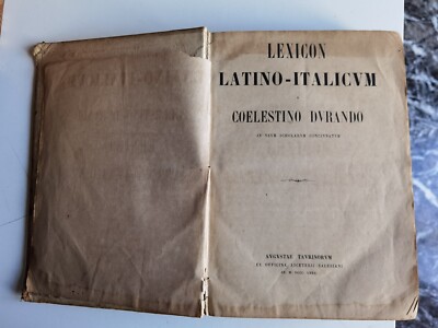 1872 CELESTINO DURANDO LEXICON LATINO-ITALICUM PRIMA