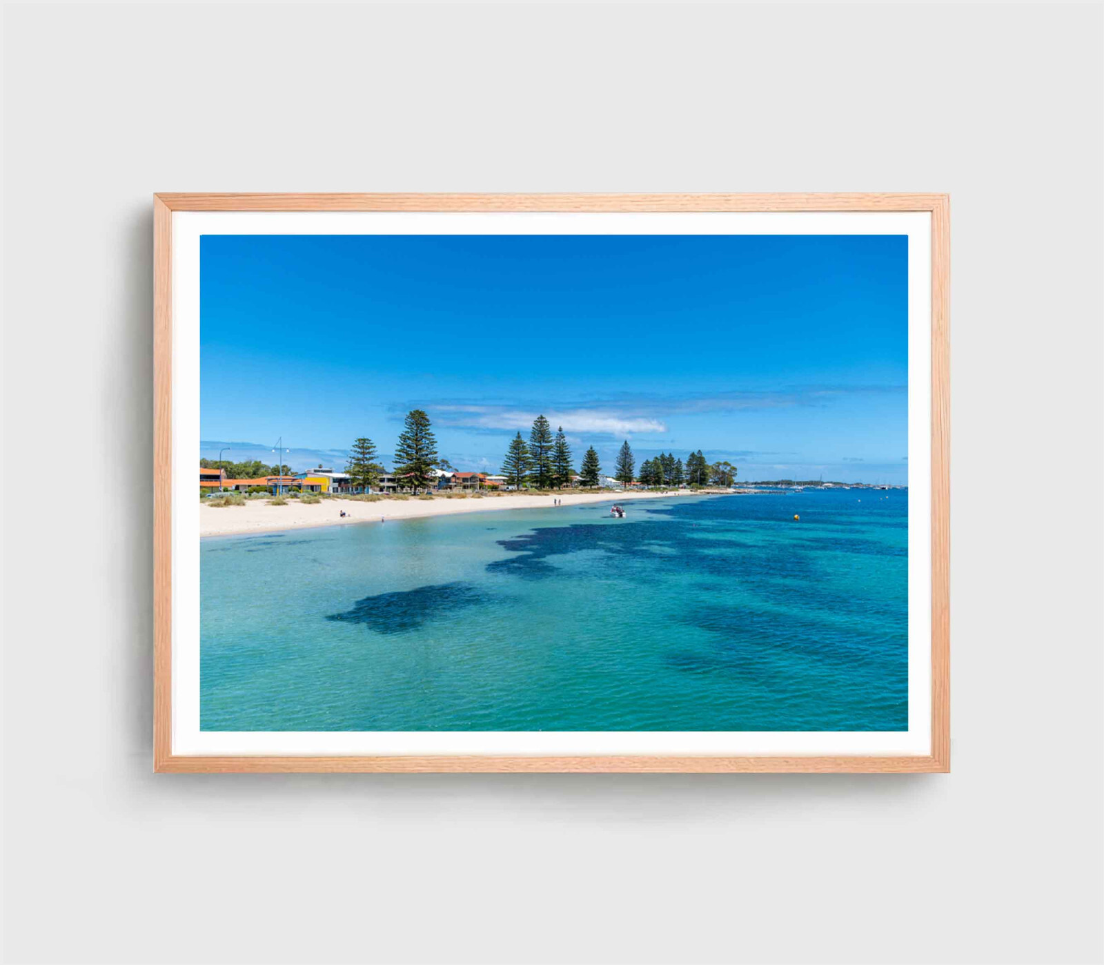 Mandurah Bay Print, Australia Wall Art, Blue Sky Framed Beach Wall Art
