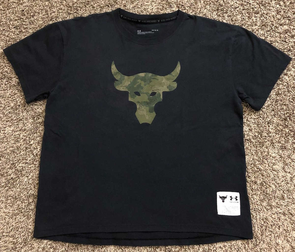 Under Armour The Rock Freedom Project Blood Sweat Respect Black T 