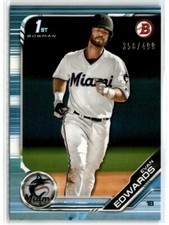 2019 Bowman Draft Sky Blue Paper Evan Edwards /499 #BD-168 Miami Marlins