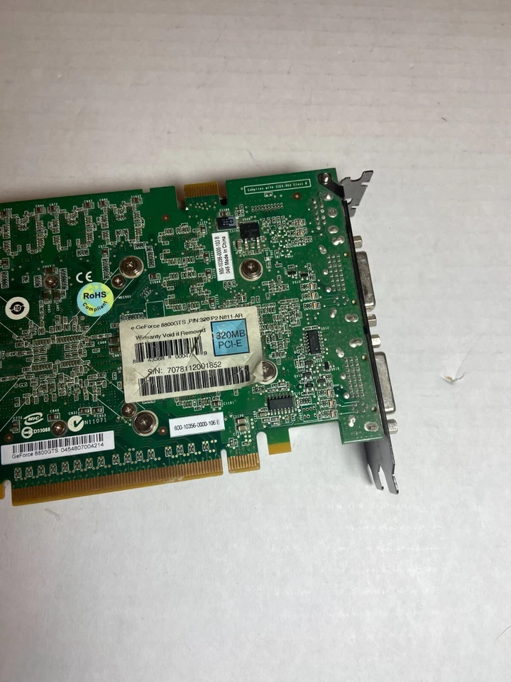 EVGA e-GeForce 8800 GTS P356 640MB GDDR3 PCIe x16 DVI S-Video GPU Card USED - Image 4 of 4