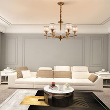 Modern 6 Light Crystal Elegant Pendant Fixture Ceiling Lighting Chandelier