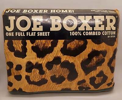 JOE BOXER HOME VINTAGE NEW LEOPARD ONE FULL FLAT SHEET 100% COTTON 