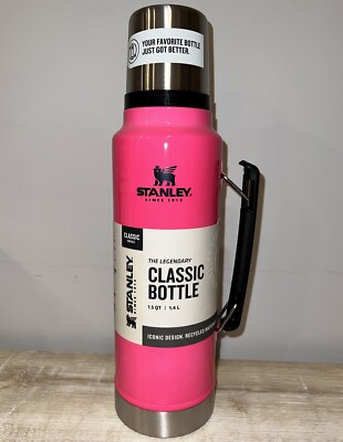 Stanley The Legendary Classic Bottle Thermos Cup Hot Pink Neon qt  NEW!