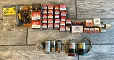 Lot of 40 Vintage Electron Tubes GE, RCA, Sylvania & More, Capacitors, Resistors