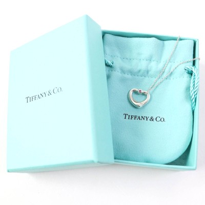 TIFFANY & Co. Open Heart AG925 Pendant Elsa Peretti 1P Pink 