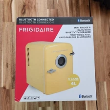 Frigidaire 6-Can Mini Portable Fridge Cooler Bluetooth Speaker 4L for Home, Road