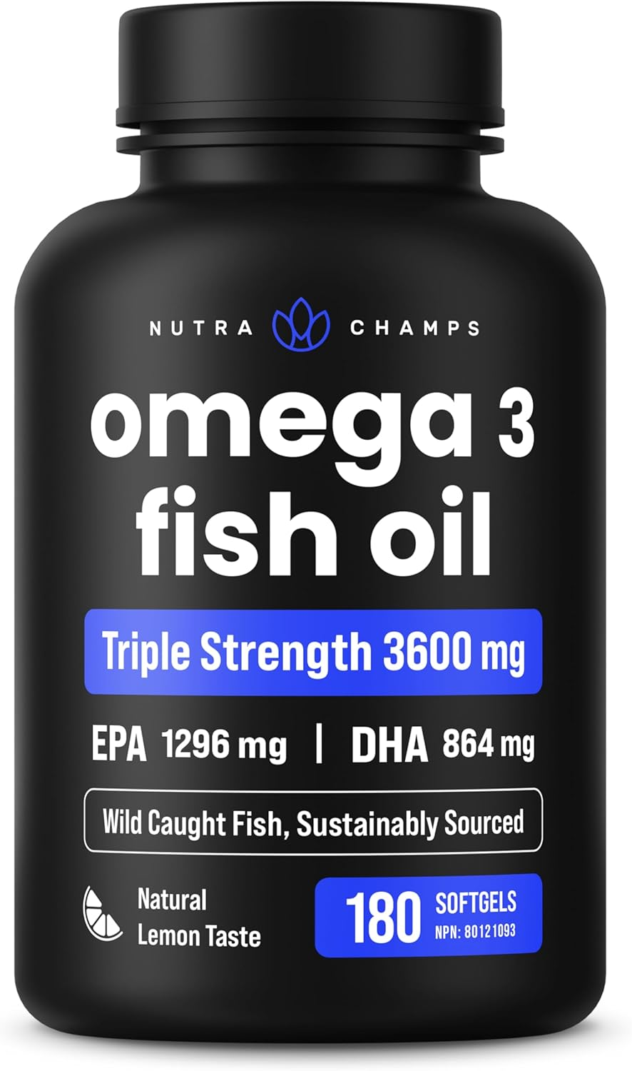 Omega 3 Fish Oil Supplements 3600Mg with EPA & DHA | High Potency Omega 3 Supple