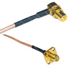 RG316 RP-SMA FEMALE ANGLE to RP-SMA Female Flange RF Cable Rapid-SHIP LOT