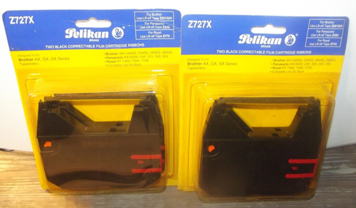 Lot 2 - 2 paquets Pelikan Z727X ruban cartouche film corrigible noir 4 bureaux