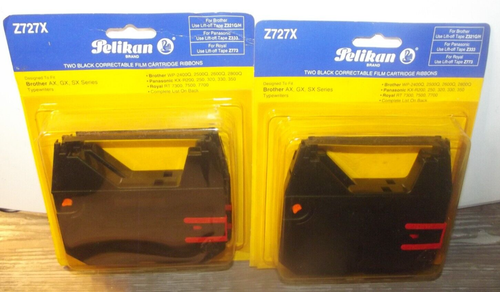 Lot 2 - 2 Packs Pelikan Z727X Black Correctable Film Cartridge Ribbons 4 - Picture 1 of 13