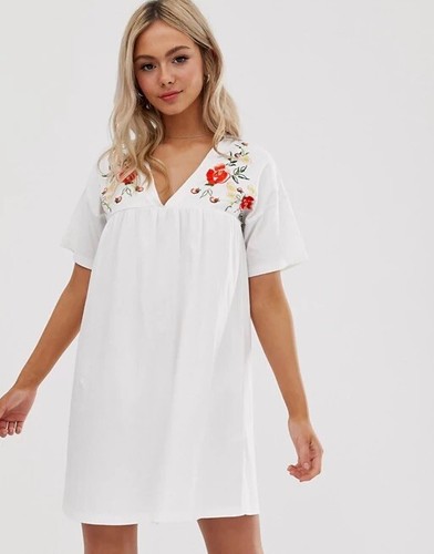 asos maternity embroidered dress cotton 