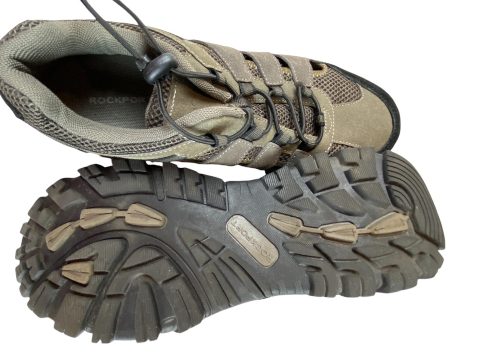 SAOLA Scarpe da trekking Rockport Faulkner Shandal in pelle a rete da uomo US 9M EUC