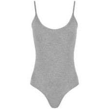 Women's Ladies Stretch Strappy Sleeveless Camisole Vest Bodysuit Leotard Top