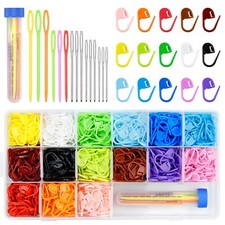 900 Pieces Stitch Markers,with 15Pcs Large Eye Blunt Sewing Needles,Colorful ...