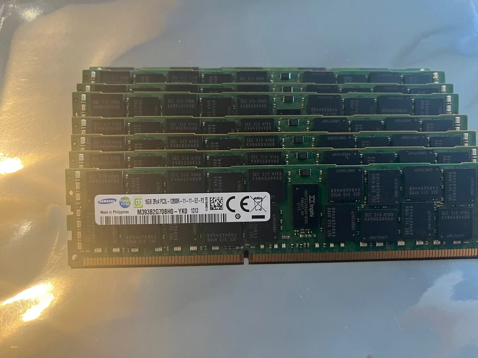 Samsung 128GB 8x 16GB 2Rx4 PC3L-12800R ECC REG Server RAM Memory - M393B2G70DB0 - Image 2 of 2