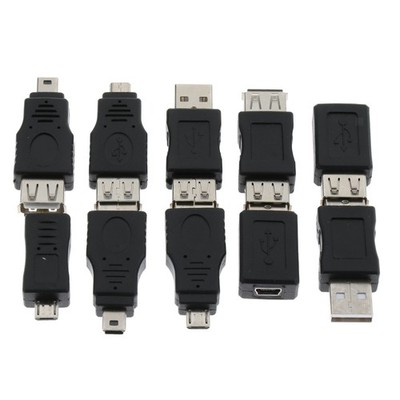 10 Stück OTG 5pin Mini Wechsler Adapter Konverter USB Stecker Auf Buchse Micro
