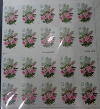 # 3836 Garden Bouquet Wedding Invitation Flower Love Stamp 37¢ x 20 Vintage 2003
