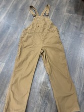 Dickies Brown Duck Canvas Cotton Overalls Mens XXL Bib2XL Reinforced Hem Classic