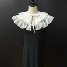 Double Layered Ruffled Collar Chiffon Detachable Fake Collar Neck Ruffle Decor