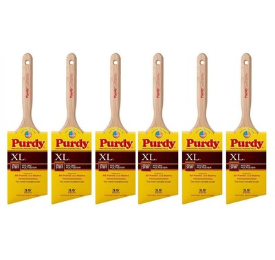 Genuine Purdy 6 Pack XL Glide Angular 3-1/2'' Paint Brushes 144152335-6PK