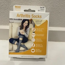 Brownmed IMAK Compression Arthritis Socks - Heather Gray MEDIUM - NEW IN BOX