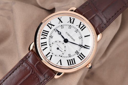 Cartier Ronde Louis 40mm 18K Rose Gold Silver Dial W6801005 3680 Watch
