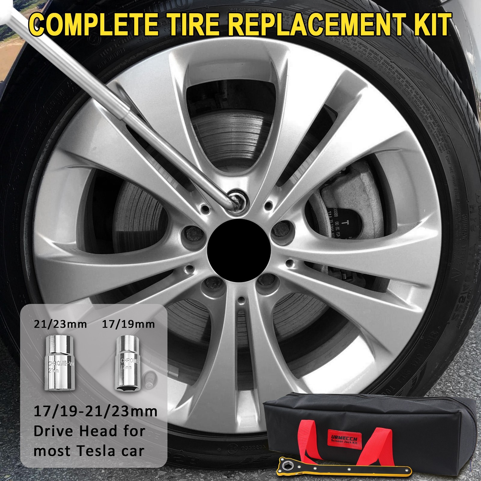 3TON FOR MERCEDES C-CLASS TRUNK SCISSOR JACK LIFT SUPPORT SPARE TIRE TOOL KIT