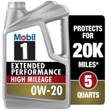 High Mileage 0W-20 Synthetic Motor Oil - 5QT for Extended Performance 28.51 per gallon