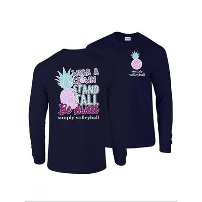 Simply Southern Volleyball Pineapple Blue Longsleeve T-Shirt Women's M