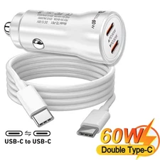 60W Doub USB C Fast Charging Car Charger Adapter For Motorola Moto G Stylus 2025