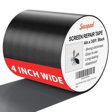 Black Window Screen Repair Kit, 4 in X 30 FT 360IN Screen Repair Tape for Win...