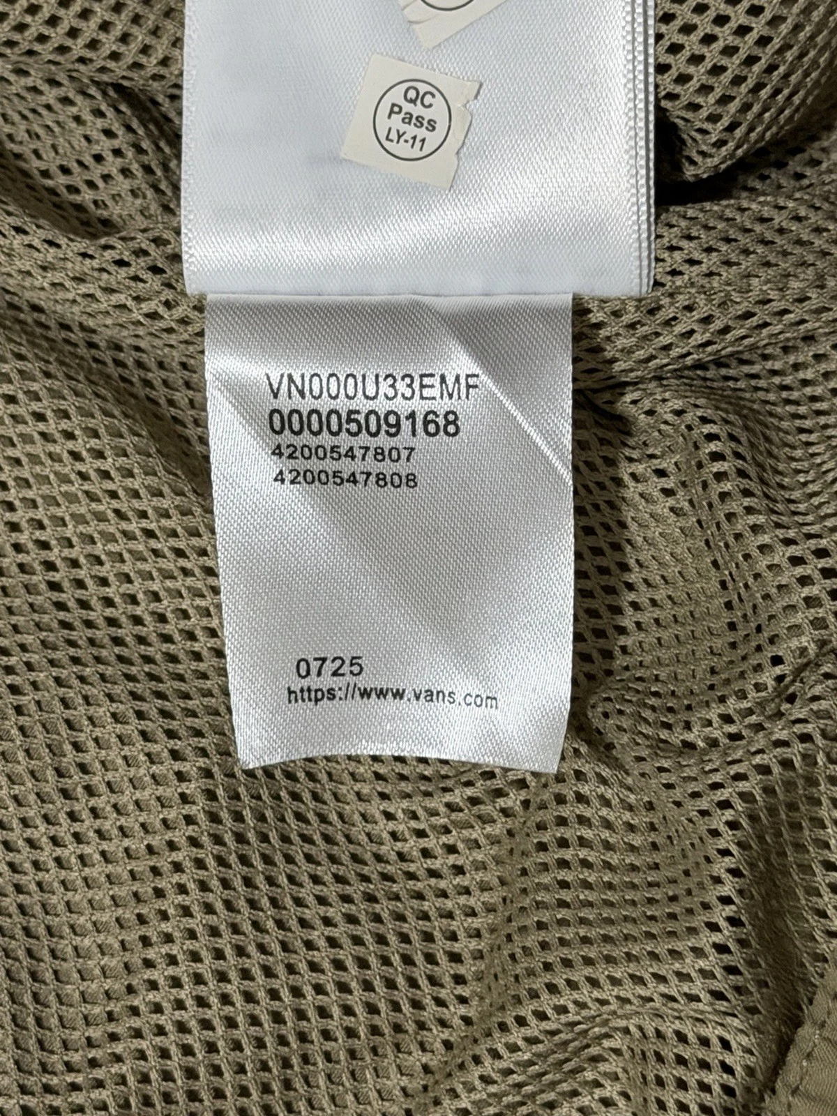 VANS Ronnie Color BL Men’s XL Beige/Yellow Checkered Full Zip Windbreaker image 6